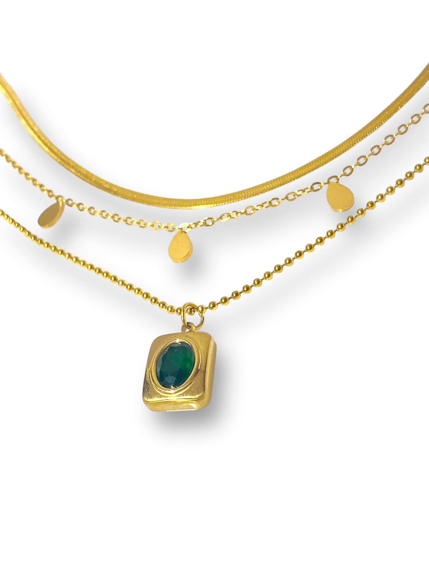 Collar de Esmeralda Verde