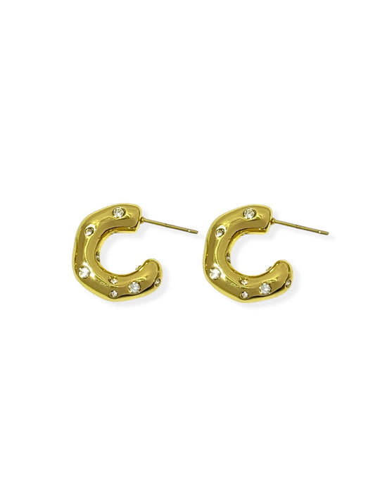 Pendientes Coral Dorado
