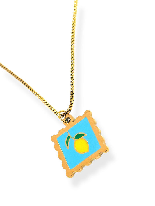 Collar Limoncito Azul